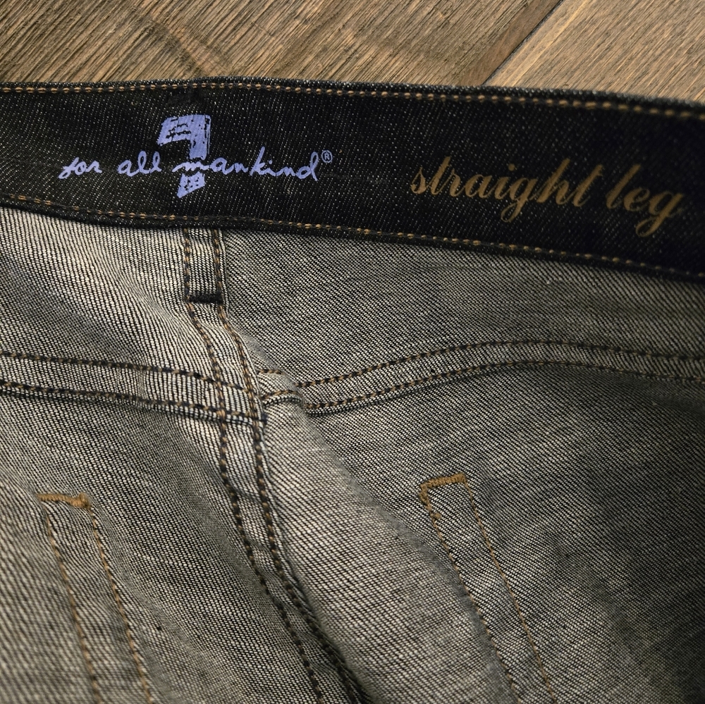 7 for All Mankind Dark Wash Straight Leg Jeans - Size 27 - Picture 5 of 8